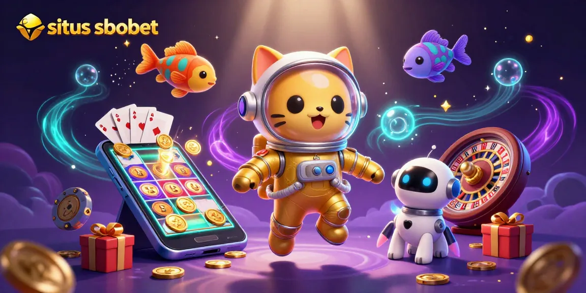 Experience winning strategies at situs sbobet with a dynamic 3D scene showcasing exciting gaming elements.