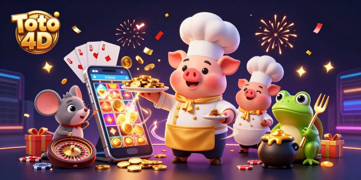Experience thrilling moments with Toto 4D as vibrant characters celebrate a golden jackpot.